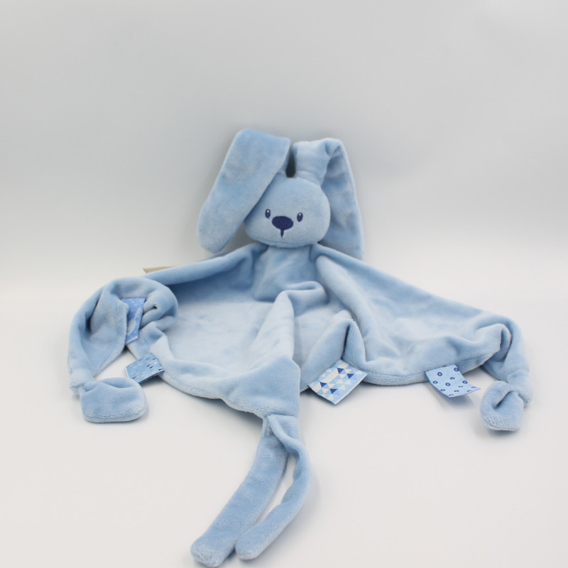 Doudou plat triangle lapin bleu Lapidou NATTOU