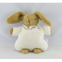 Doudou lapin beige maillot bleu marine rayé Trousselier