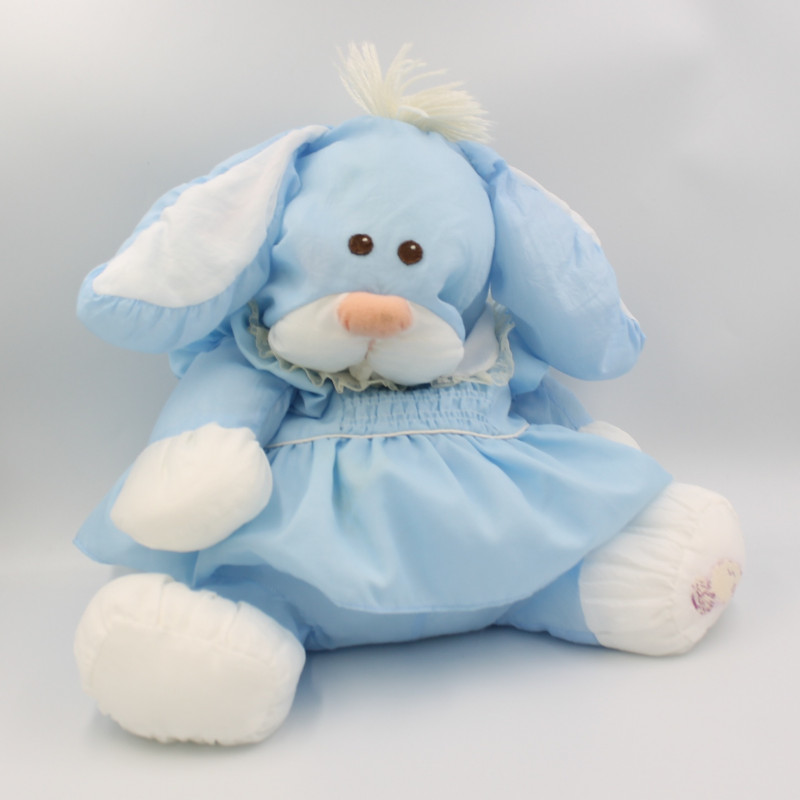 Peluche Puffalump lapin bleu robe FISHER PRICE 1986