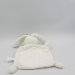Doudou plat lapin blanc empreintes NICOTOY