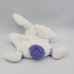 Doudou et Compagnie plat lapin blanc mauve Pompon Lavande