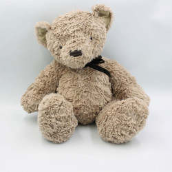 Doudou peluche ours beige noeud marron JELLYCAT