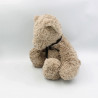 Doudou peluche ours beige noeud marron JELLYCAT