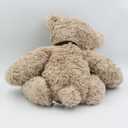 Doudou peluche ours beige noeud marron JELLYCAT