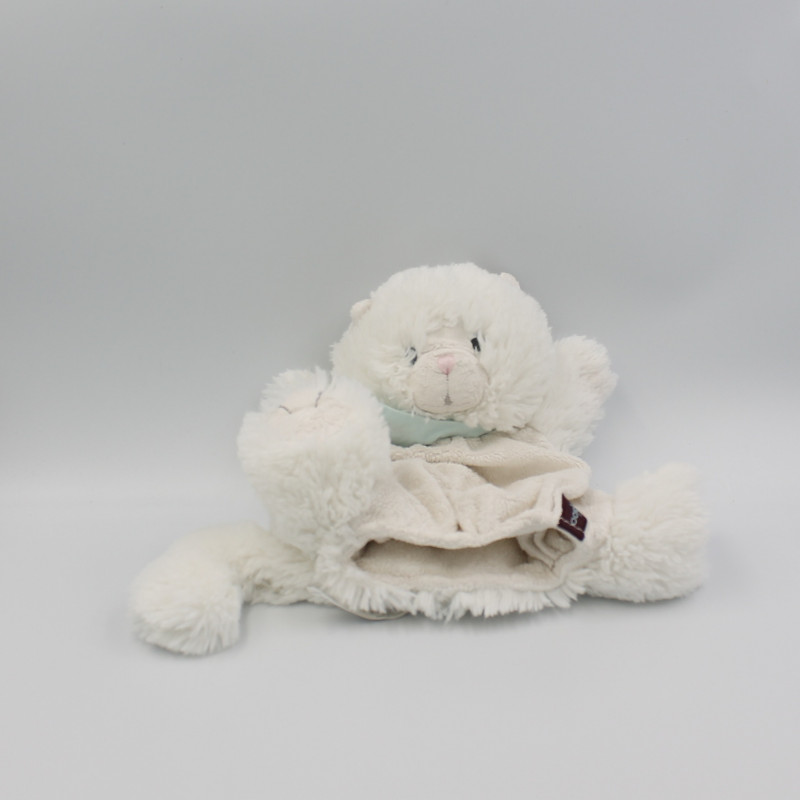 Doudou marionnette chat blanc KALOO