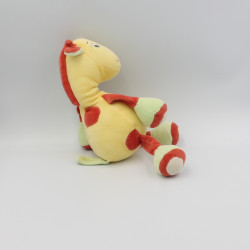 Doudou girafe jaune rouge vert SUCRE D'ORGE