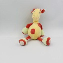 Doudou girafe jaune rouge vert SUCRE D'ORGE