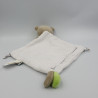 Doudou plat ours beige blanc vert rouge coeurs just a dream PREMAMAN
