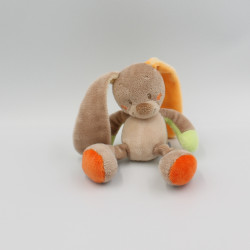 Doudou lapin beige orange vert NATTOU