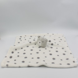 Doudou plat ours blanc pois gris PRIMARK EARLY DAYS