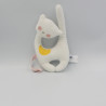 Doudou chat blanc jaune rose PETIT BATEAU