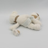 Doudou ours blanc bandanas gris hochet balle NICOTOY