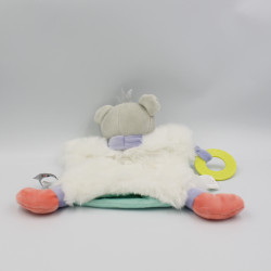 Doudou et compagnie plat ours gris bleu blanc vert rose Tropicool