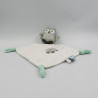 Doudou chouette hibou gris blanc bleu mouchoir TIAMO COLLECTION