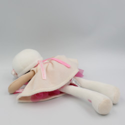 Doudou poupée blanc rose ours KALOO