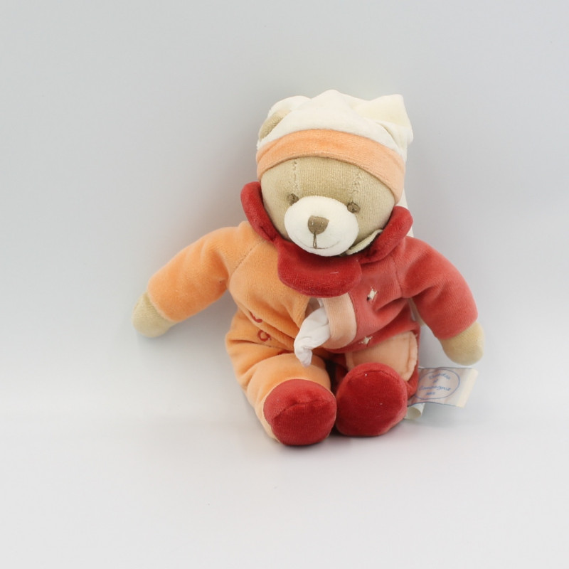 DOUDOU ET COMPAGNIE PANTIN OURS ORANGE MOUCHOIR