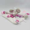 Doudou et compagnie plat souris gris blanc rose violet Pearly