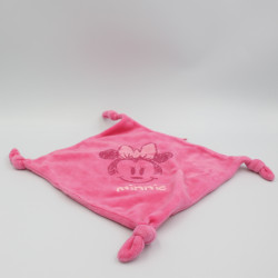 Doudou plat carré souris Minnie rose DISNEY