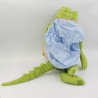 Doudou peluche crocodile vert salopette sac à dos bleu IKEA