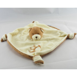 Doudou plat chien marron pattes empreintes GIPSY