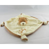 Doudou plat chien marron pattes empreintes GIPSY