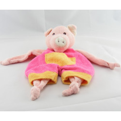 Doudou plat réversible cochon vache NOUNOURS