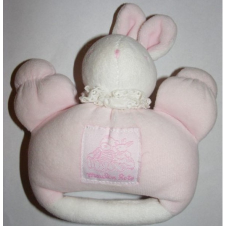 Doudou hochet lapin rose MOULIN ROTY