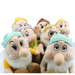 Peluche les sept nains de Blanche neige au complet DISNEY