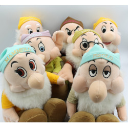 Peluche les sept nains de Blanche neige au complet DISNEY