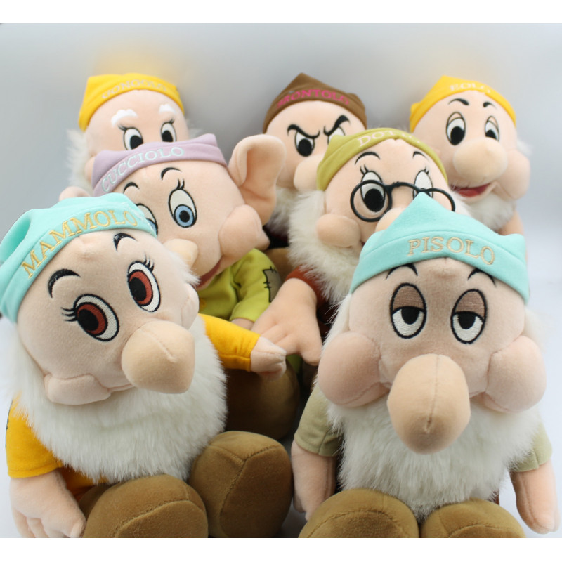 Peluche les sept nains de Blanche neige au complet DISNEY
