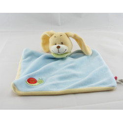 Doudou chien lapin bleu ciel escargot brodé TEX