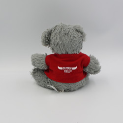 Doudou peluche ours gris rouge BUFFALO GRILL 
