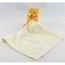 Doudou plat ours marron beige mouchoir Baby nat 