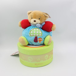 Doudou ours bleu rouge vert champignon colors KALOO NEUF