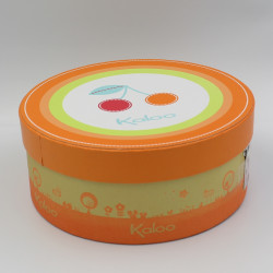 Doudou plat rond lapin rose vert fleur Colors KALOO 