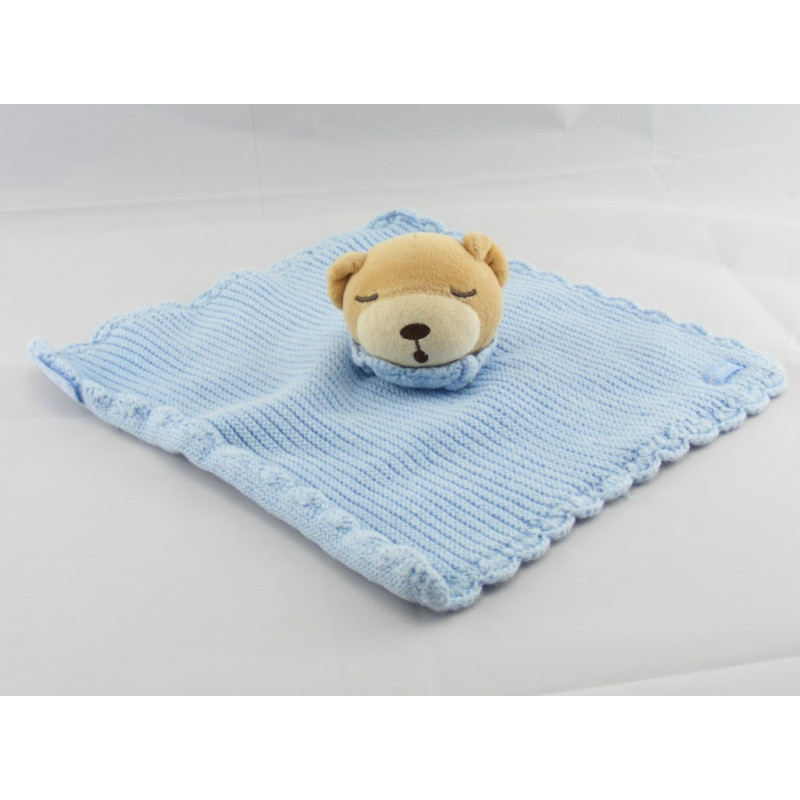 Doudou patapouf ours bleu blue laine KALOO
