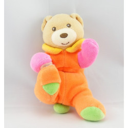 Mini doudou ours rose orange vert KALOO 