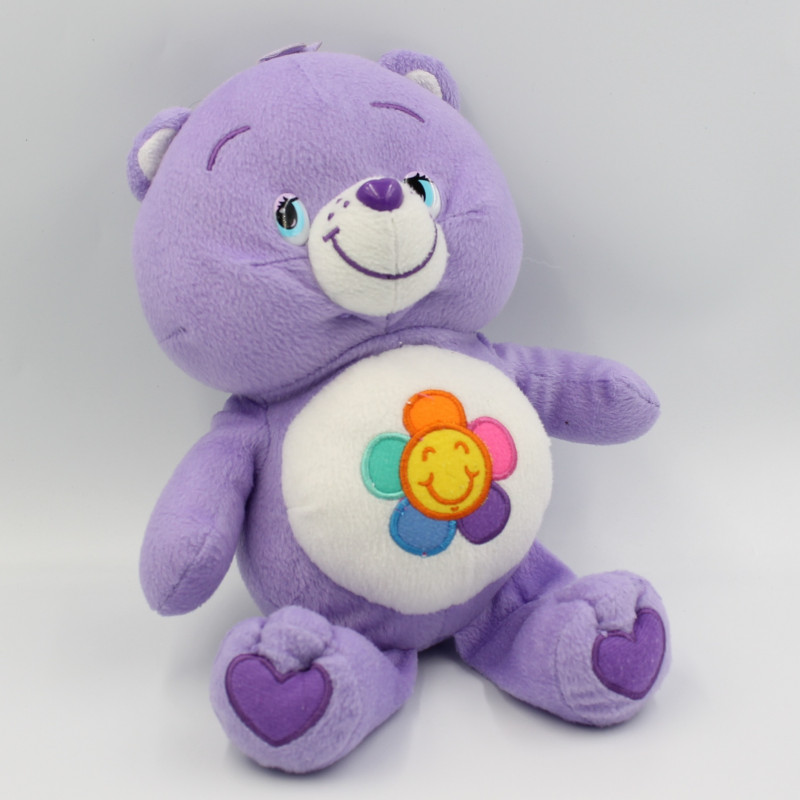 Peluche Bisounours mauve violet Grosfasol fleur CARE BEARS 2013