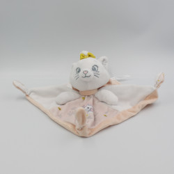 Doudou plat Chat Marie blanc rose pailleté Les Aristochats Disney NICOTOY