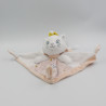 Doudou plat Chat Marie blanc rose pailleté Les Aristochats Disney NICOTOY