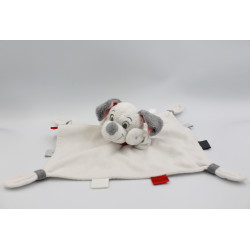 Doudou plat chien 101 dalmatiens blanc gris rouge DISNEY STORE