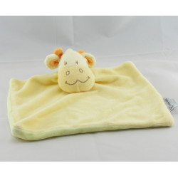 Doudou plat girafe jaune orange oiseau AMTOYS