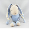 Doudou lapin bleu hochet AJENA