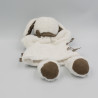 Doudou plat marionnette chien blanc beige étoiles INFLUX