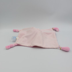 Doudou plat chat rose feuilles vertes GIPSY