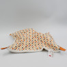 Doudou plat ours blanc orange pois oiseau NICOTOY 