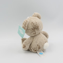 Doudou ours marron beige blanc TEX 15 cm NEUF