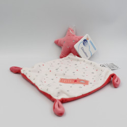 Doudou plat étoile rose blanc Jolie MOTS D'ENFANTS