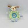 Doudou hochet chien vert bleu pommes GIPSY