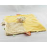 Doudou plat rond tigre lion jaune NOUKIE'S